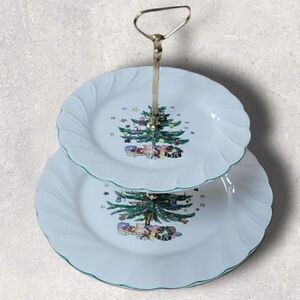 NIKKO HAPPY HOLIDAYS TWO-TIER TRAY WITH BOX